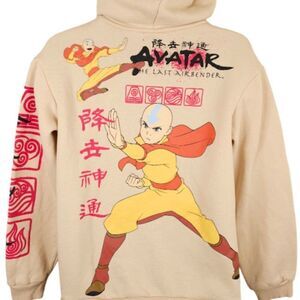 Avatar The Last Airbender Sweatshirt Hoodie Mens Size Small Beige Anime